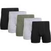 Gildan Men’s Underwear Covered Waistband Boxer Briefs, Multipack(Black/Sport Grey Heather/Military Green (5-pack))
