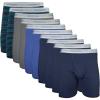 Gildan Men’s Underwear Covered Waistband Boxer Briefs, Multipack(Mixed Navy (10-pack  Classic Length))