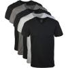 Gildan Men’s V-Neck T-Shirts, Multipack, Style G1103(Black/Sport Grey/Charcoal (5-pack))