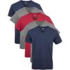 Gildan Men’s V-Neck T-Shirts, Multipack, Style G1103(Navy/Charcoal/Cardinal Red (5-pack))