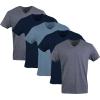 Gildan Men’s V-Neck T-Shirts, Multipack, Style G1103(Navy/Heather Navy/Indigo Blue (5-pack))