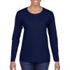 Gildan Women’s Heavy Cotton Long Sleeve T-Shirt, 2-Pack(Navy)