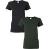 Gildan Women’s Heavy Cotton T-Shirt, Style G5000L, 2-Pack((1) Black + (1) Forest Green)