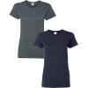 Gildan Women’s Heavy Cotton T-Shirt, Style G5000L, 2-Pack((1) Dark Heather + (1) Navy)