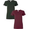 Gildan Women’s Heavy Cotton T-Shirt, Style G5000L, 2-Pack((1) Forest Green + (1) Maroon)