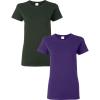 Gildan Women’s Heavy Cotton T-Shirt, Style G5000L, 2-Pack((1) Forest Green + (1) Purple)