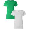 Gildan Women’s Heavy Cotton T-Shirt, Style G5000L, 2-Pack((1) Irish Green + (1) White)