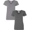 Gildan Women’s Heavy Cotton V-Neck T-Shirt, 2-Pack(Graphite Heather/Charcoal)