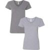 Gildan Women’s Heavy Cotton V-Neck T-Shirt, 2-Pack(Graphite Heather/Sport Grey)