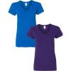Gildan Women’s Heavy Cotton V-Neck T-Shirt, 2-Pack(Royal/Purple)