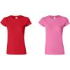 Gildan Womens Softstyle Cotton T-Shirt, Style G64000l, Multipack((1) Azalea + (1) Cherry Red)