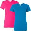 Gildan Womens Softstyle Cotton T-Shirt, Style G64000l, Multipack((1) Heliconia + (1) Sapphire)