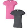 Gildan Womens Softstyle Cotton T-Shirt, Style G64000l, Multipack(Azalea+darkheather)