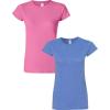 Gildan Womens Softstyle Cotton T-Shirt, Style G64000l, Multipack(Azalea+heatherroyal)