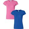 Gildan Womens Softstyle Cotton T-Shirt, Style G64000l, Multipack(Azalea+royal)
