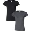 Gildan Womens Softstyle Cotton T-Shirt, Style G64000l, Multipack(Black+darkheather)