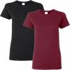 Gildan Womens Softstyle Cotton T-Shirt, Style G64000l, Multipack(Black-maroon)