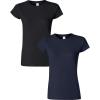 Gildan Womens Softstyle Cotton T-Shirt, Style G64000l, Multipack(Black+navy)
