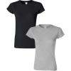 Gildan Womens Softstyle Cotton T-Shirt, Style G64000l, Multipack(Black+sportgray)
