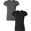Gildan Womens Softstyle Cotton T-Shirt, Style G64000l, Multipack(Charcoal+black)