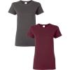 Gildan Womens Softstyle Cotton T-Shirt, Style G64000l, Multipack(Charcoal-maroon)