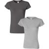 Gildan Womens Softstyle Cotton T-Shirt, Style G64000l, Multipack(Charcoal+sportgray)