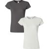 Gildan Womens Softstyle Cotton T-Shirt, Style G64000l, Multipack(Charcoal+white)