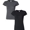 Gildan Womens Softstyle Cotton T-Shirt, Style G64000l, Multipack(Darkheather+black)