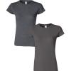 Gildan Womens Softstyle Cotton T-Shirt, Style G64000l, Multipack(Darkheather+charcoal)