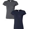 Gildan Womens Softstyle Cotton T-Shirt, Style G64000l, Multipack(Darkheather+navy)