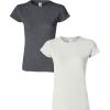 Gildan Womens Softstyle Cotton T-Shirt, Style G64000l, Multipack(Darkheather+white)