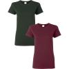 Gildan Womens Softstyle Cotton T-Shirt, Style G64000l, Multipack(Forest Green-maroon)