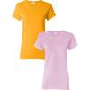 Gildan Womens Softstyle Cotton T-Shirt, Style G64000l, Multipack(Gold-lightpink)