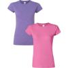 Gildan Womens Softstyle Cotton T-Shirt, Style G64000l, Multipack(Heatherpurple+azalea)