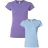 Gildan Womens Softstyle Cotton T-Shirt, Style G64000l, Multipack(Heatherpurple+lightblue)