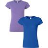 Gildan Womens Softstyle Cotton T-Shirt, Style G64000l, Multipack(Heatherpurple+royal)