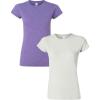Gildan Womens Softstyle Cotton T-Shirt, Style G64000l, Multipack(Heatherpurple+white)