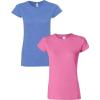 Gildan Womens Softstyle Cotton T-Shirt, Style G64000l, Multipack(Heatherroyal+azalea)