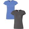 Gildan Womens Softstyle Cotton T-Shirt, Style G64000l, Multipack(Heatherroyal+charcoal)