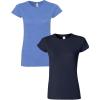 Gildan Womens Softstyle Cotton T-Shirt, Style G64000l, Multipack(Heatherroyal+navy)