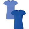 Gildan Womens Softstyle Cotton T-Shirt, Style G64000l, Multipack(Heatherroyal+royal)