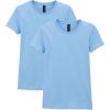 Gildan Womens Softstyle Cotton T-Shirt, Style G64000l, Multipack(Light Blue (2-pack))