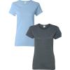 Gildan Womens Softstyle Cotton T-Shirt, Style G64000l, Multipack(Lightblue-darkheather)