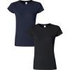 Gildan Womens Softstyle Cotton T-Shirt, Style G64000l, Multipack(Navy+black)