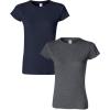 Gildan Womens Softstyle Cotton T-Shirt, Style G64000l, Multipack(Navy-darkheather)