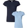 Gildan Womens Softstyle Cotton T-Shirt, Style G64000l, Multipack(Navy+lightblue)