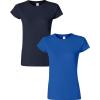 Gildan Womens Softstyle Cotton T-Shirt, Style G64000l, Multipack(Navy+royal)