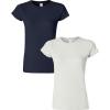 Gildan Womens Softstyle Cotton T-Shirt, Style G64000l, Multipack(Navy+white)