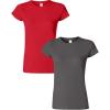 Gildan Womens Softstyle Cotton T-Shirt, Style G64000l, Multipack(Red+charcoal)