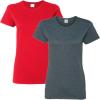 Gildan Womens Softstyle Cotton T-Shirt, Style G64000l, Multipack(Red+darkheather)
